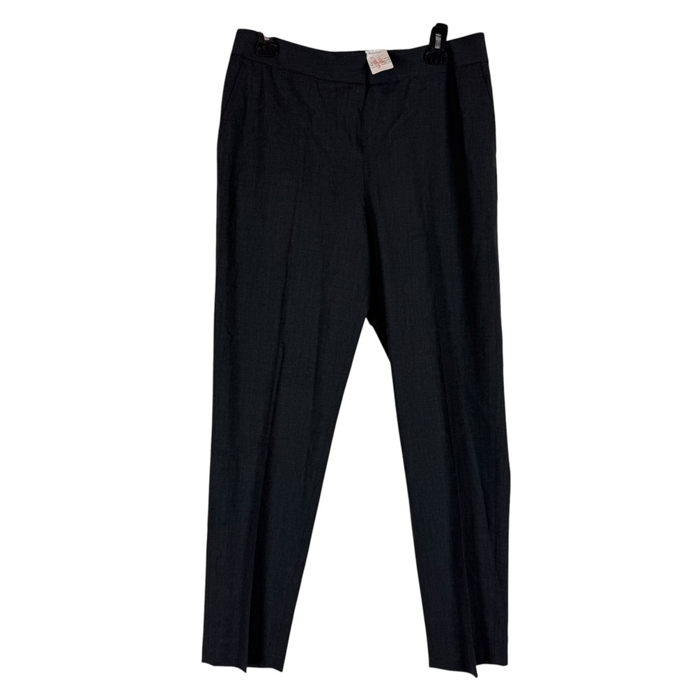Neiman Marcus Pants Womens 6 Gray Wool Twill Tapered Dress Stretch Career Work